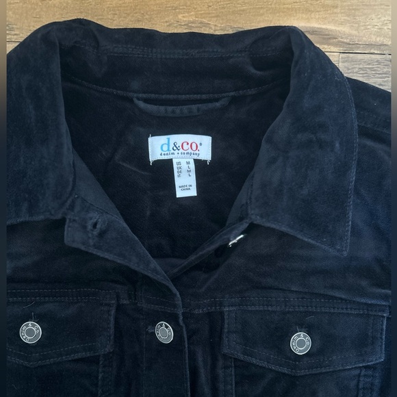 Denim & Co. Black Velveteen Regular Long
Jacket Coat Size M - Picture 3 of 9